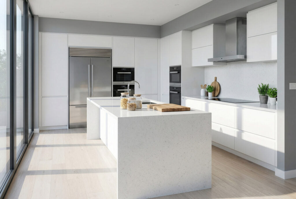 1001F White Speckled Xero Engineered Stone