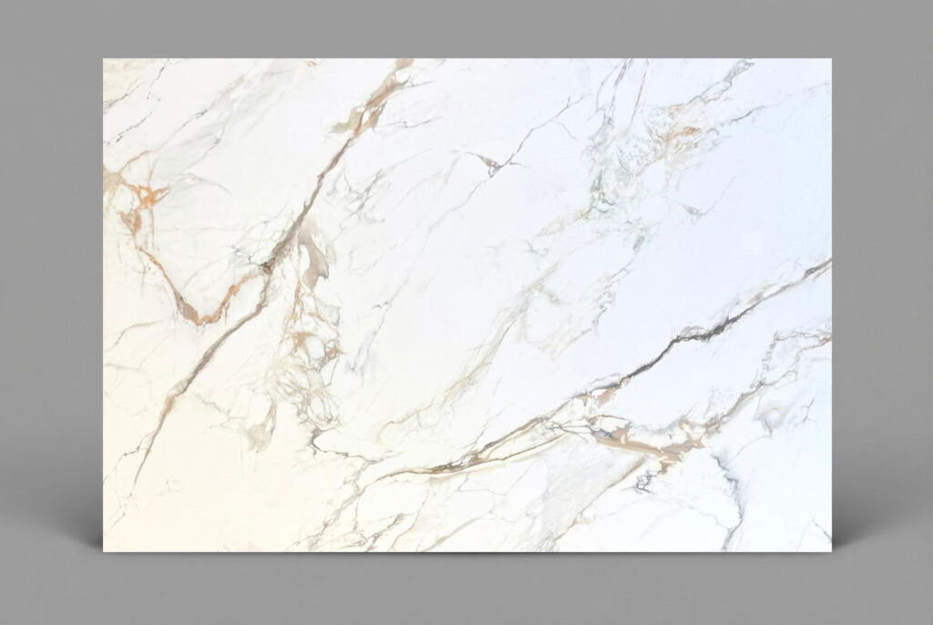 TY3003L ZERO SILICA White with Gold Veining Rectangular Engineered Stone