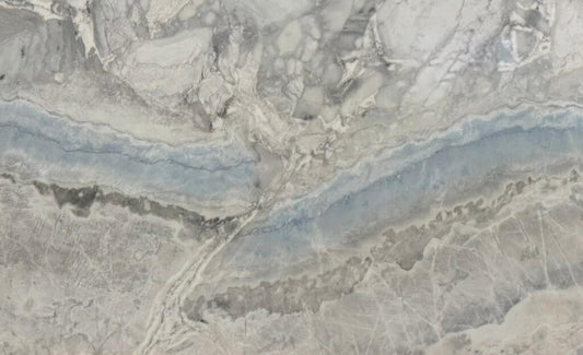 TY6004L ZERO SILICA White with blue/grey veins Rectangular Engineered Stone