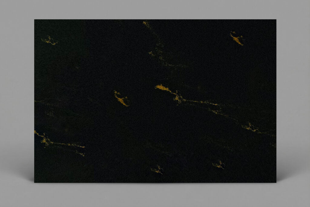 9015G ZERO SILICA Black with golden veining Rectangular Engineered Stone