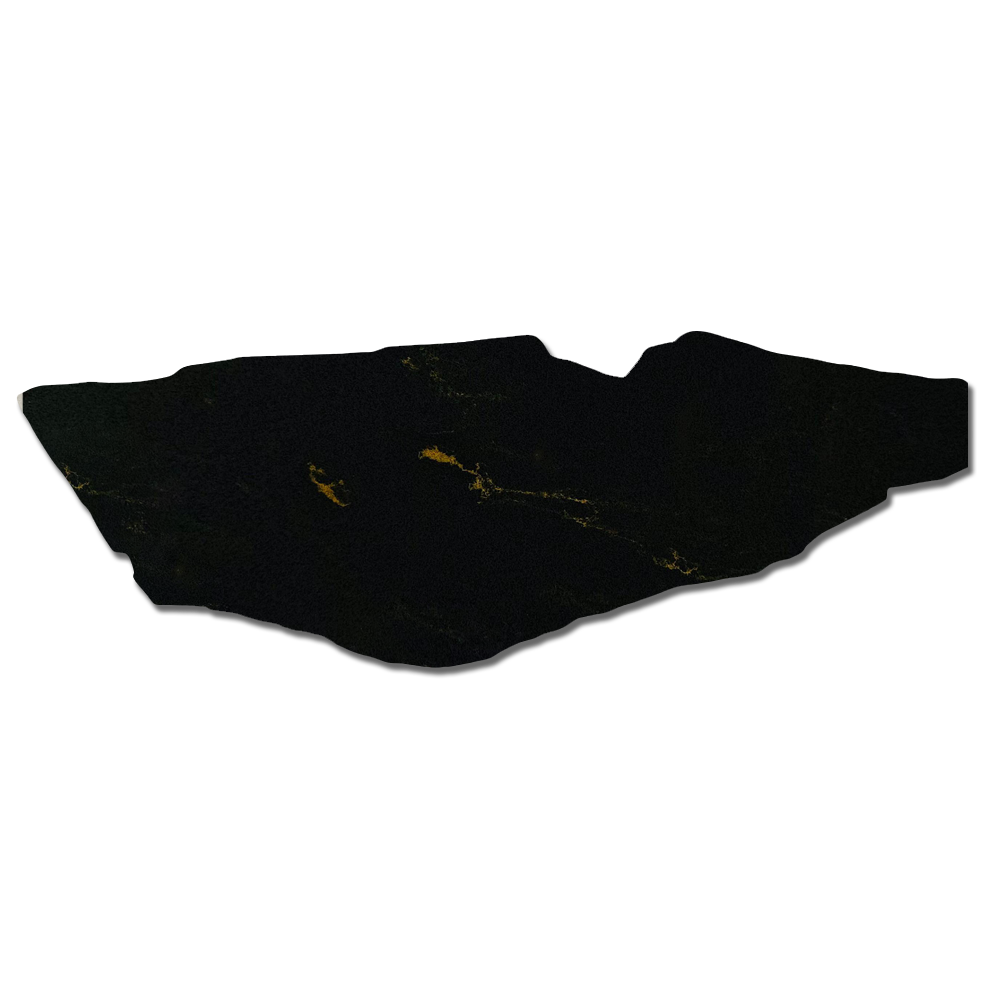 9015G ZERO SILICA Black with golden veining Rectangular Engineered Stone