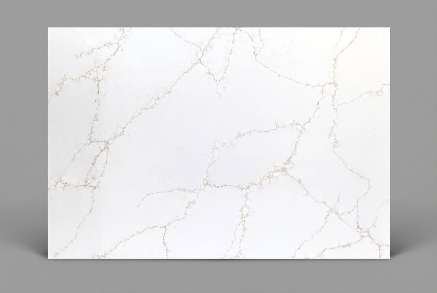 GH30 ZERO SILICA White with soft gray and refined gold veining Rectangular Engineered Stone