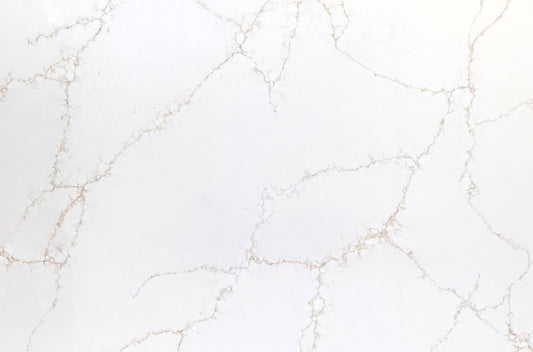 GH30 ZERO SILICA White with soft gray and refined gold veining Rectangular Engineered Stone