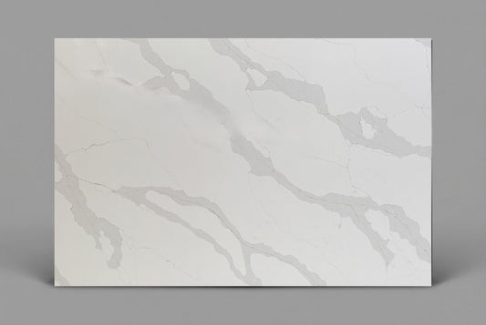 6090 ZERO SILICA White with gray veining Rectangular Engineered Stone
