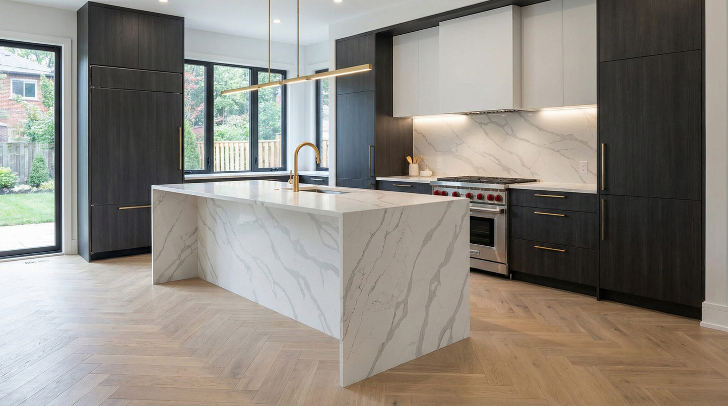 6090 ZERO SILICA White with gray veining Rectangular Engineered Stone