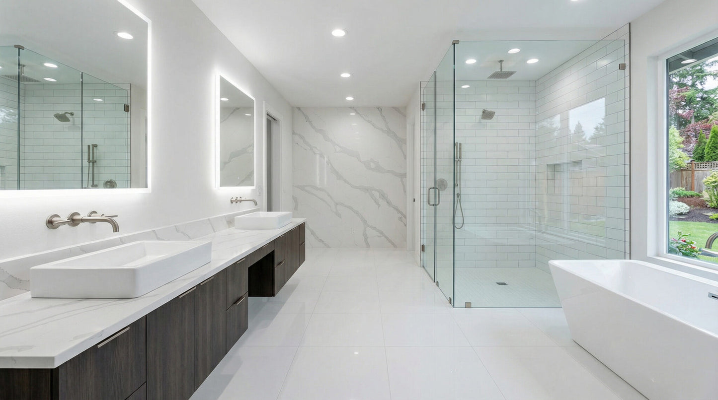6090 ZERO SILICA White with gray veining Rectangular Engineered Stone