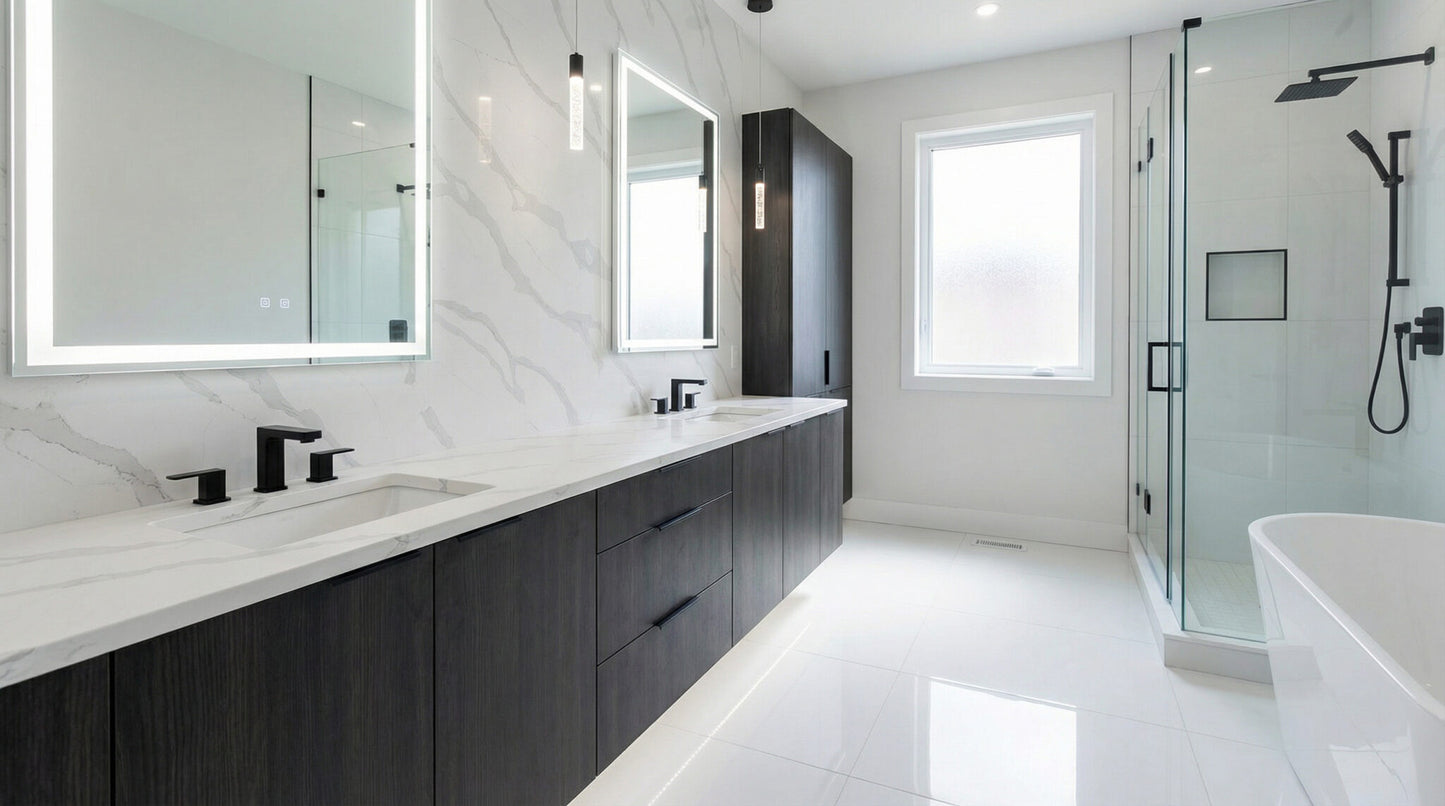 6090 ZERO SILICA White with gray veining Rectangular Engineered Stone