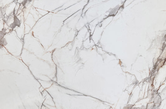 KY015 ZERO SILICA White with Grey Veining Rectangular Engineered Stone