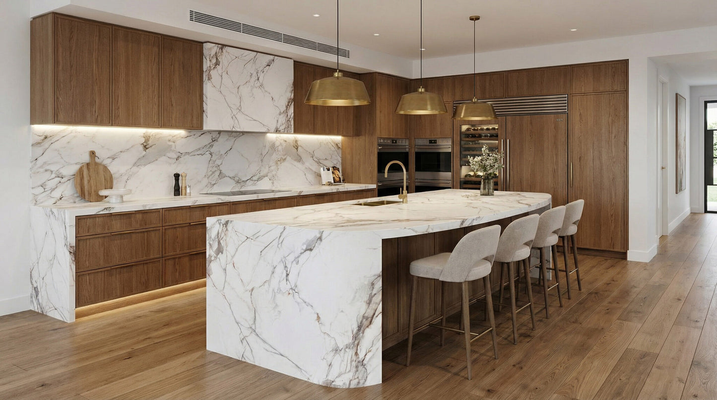 KY015 ZERO SILICA White with Grey Veining Rectangular Engineered Stone