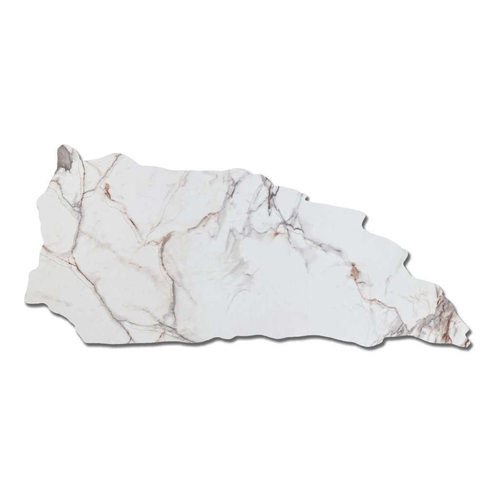 KY015 ZERO SILICA White with Grey Veining Rectangular Engineered Stone