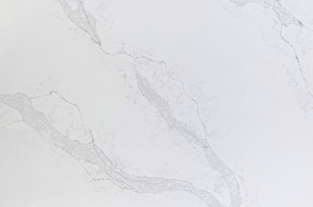 BS01 ZERO SILICA Luminous white with soft grey veining Rectangular Engineered Stone