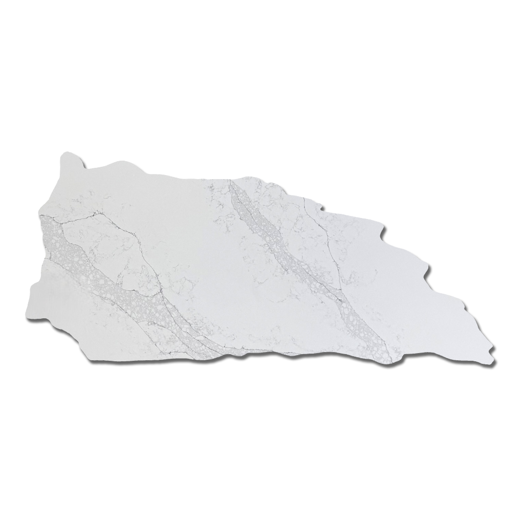 BS01 ZERO SILICA Luminous white with soft grey veining Rectangular Engineered Stone