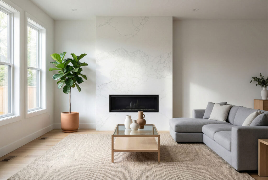 5031 ZERO SILICA White with grey veining Rectangular Engineered Stone