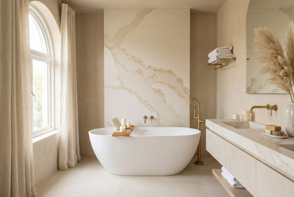 9078 ZERO SILICA Ivory Rectangular Engineered Stone