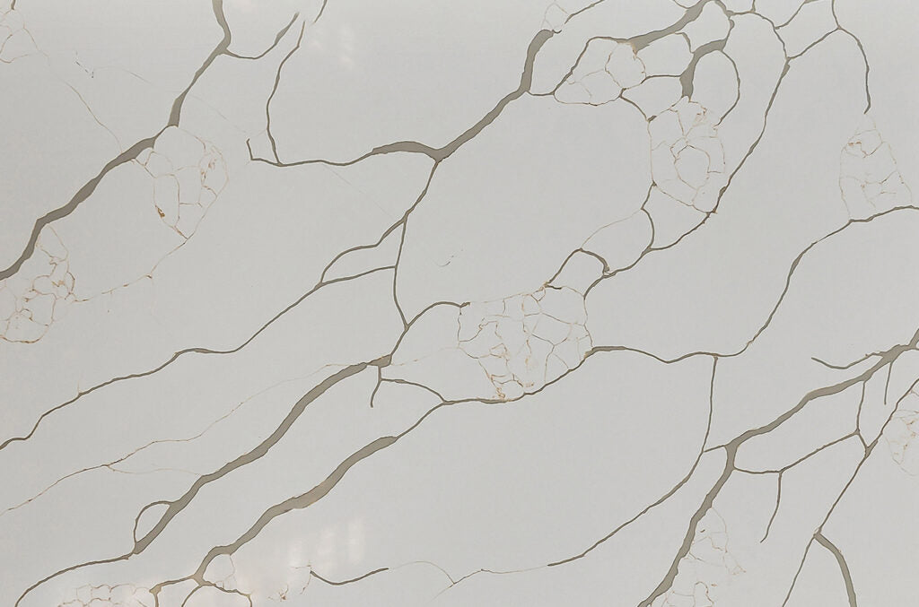 1003 ZERO SILICA White with grey and gold veins Rectangular Engineered Stone