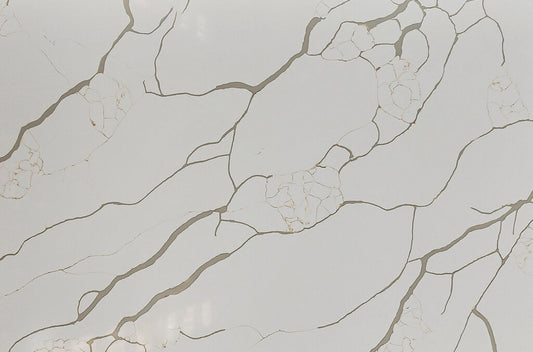 1003 ZERO SILICA White with grey and gold veins Rectangular Engineered Stone