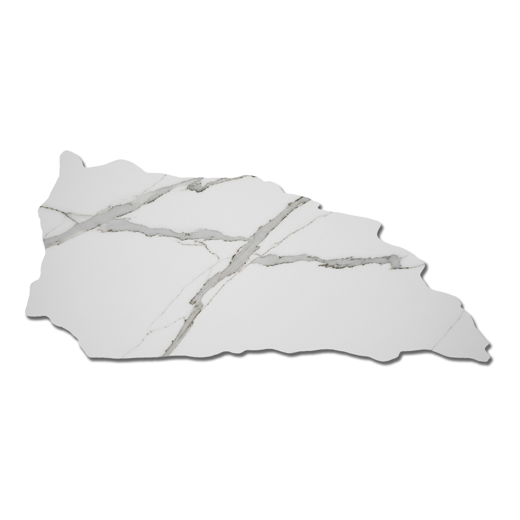 7702 ZERO SILICA White with Grey veining Rectangular Engineered Stone