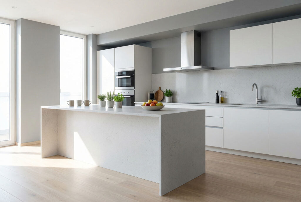 AVMN ZERO SILICA Smooth Off-white Rectangular Engineered Stone