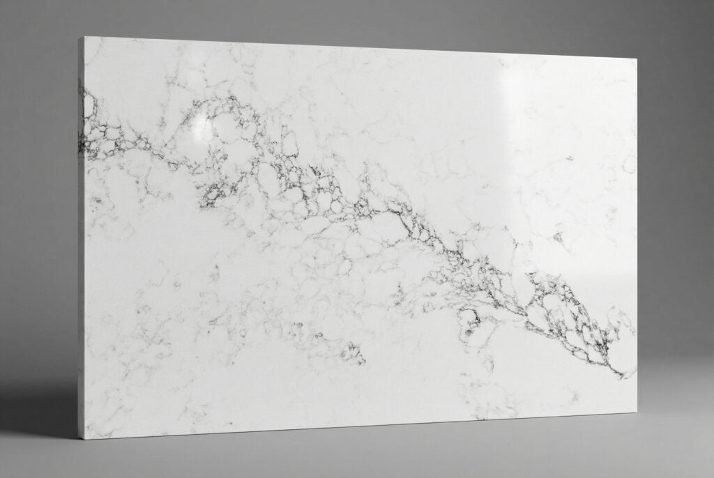 6099 ZERO SILICA White with grey veining Rectangular Engineered Stone