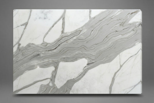 Q9007 ZERO SILICA White with Brown Veins Rectangular Engineered Stone
