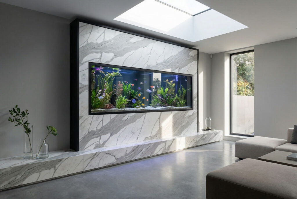 Q9007 ZERO SILICA White with Brown Veins Rectangular Engineered Stone