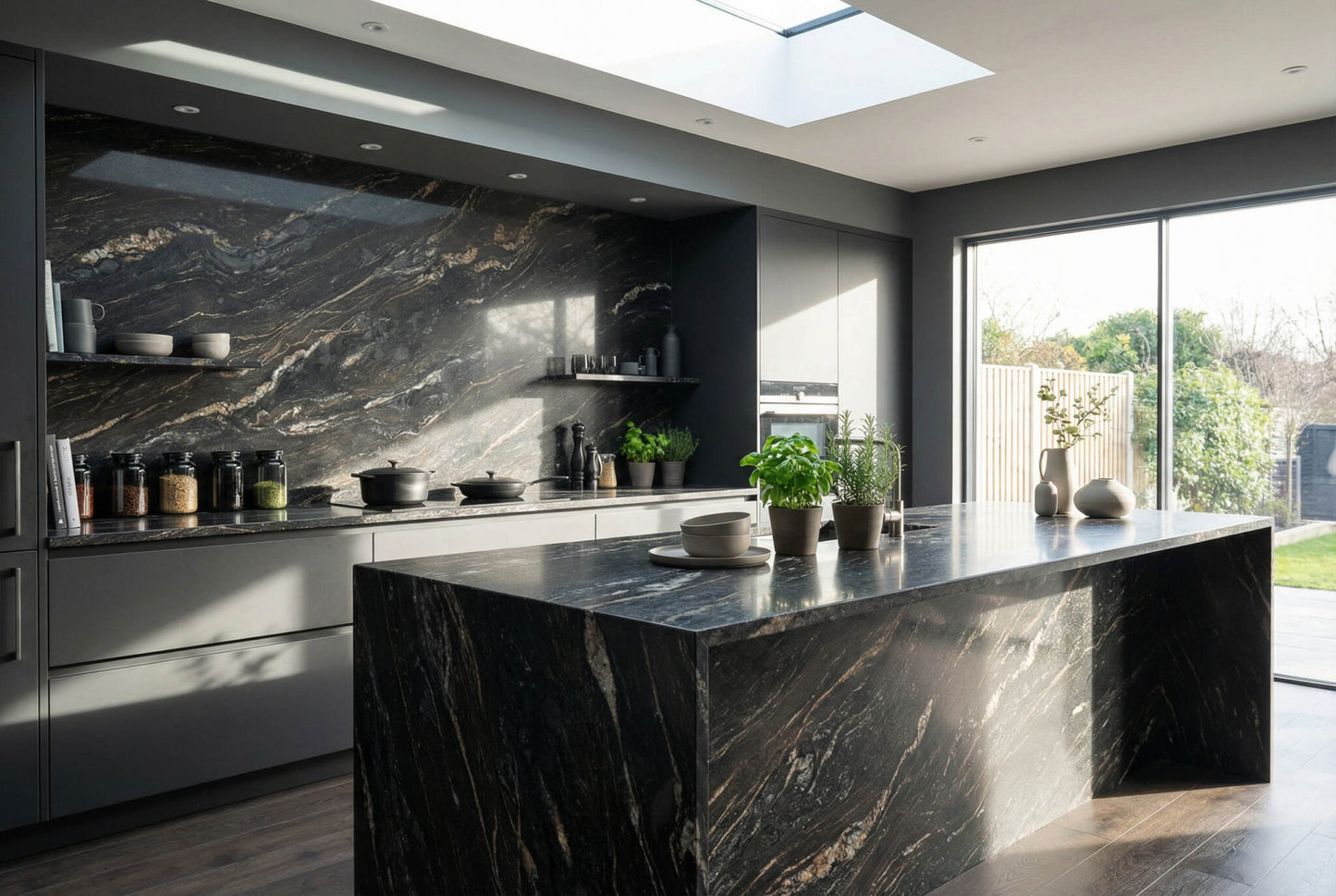 AVTB Natural Stone Black Rectangular Natural Stone