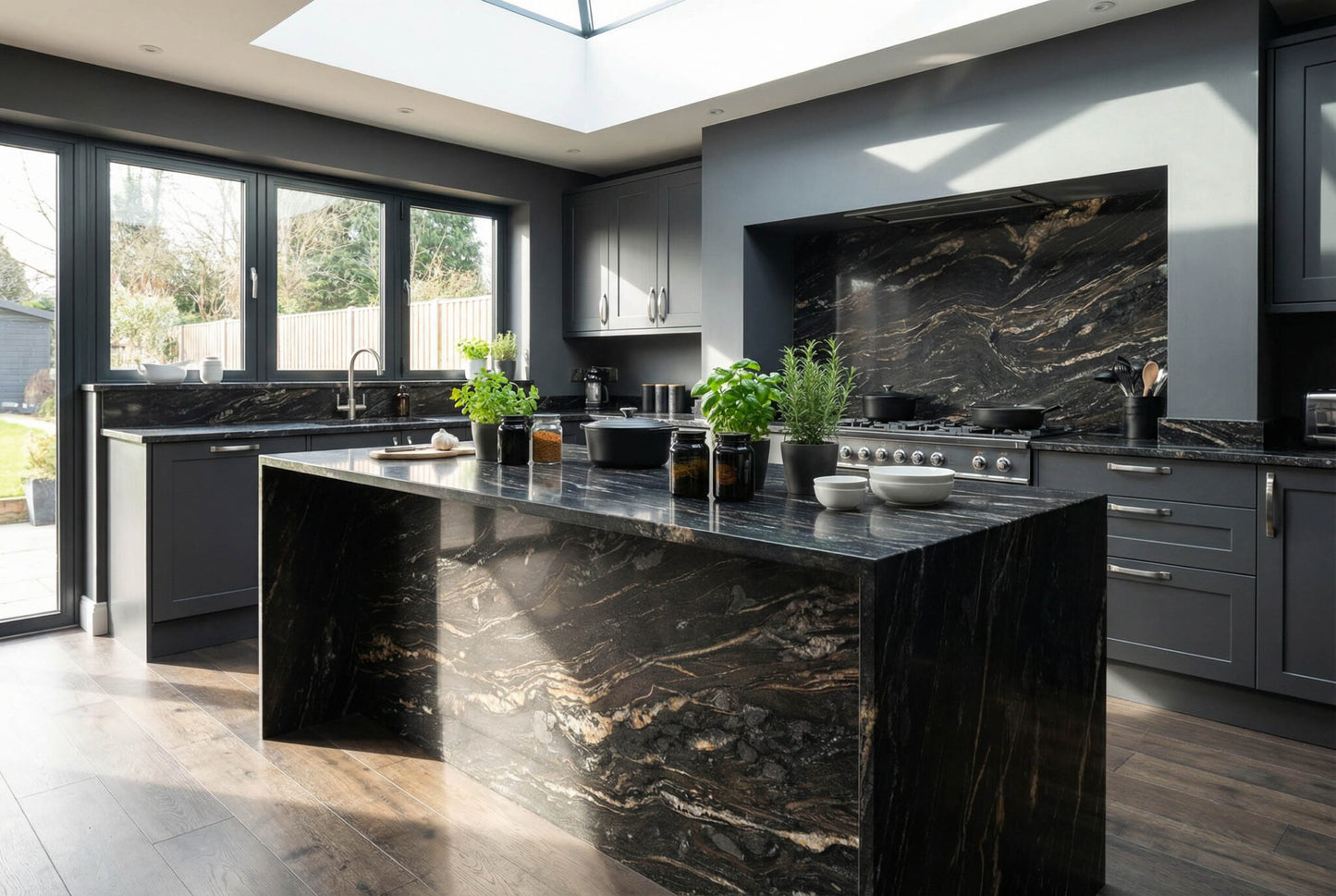 AVTB Natural Stone Black Rectangular Natural Stone