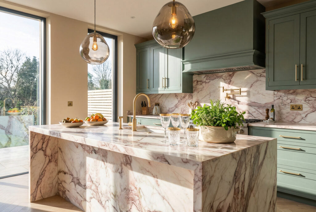 Fancy Macaubus Natural Stone Light beige, creamy, soft ivory base with deep wine, burgundy, and earthy-toned veins Rectangular Natural Stone