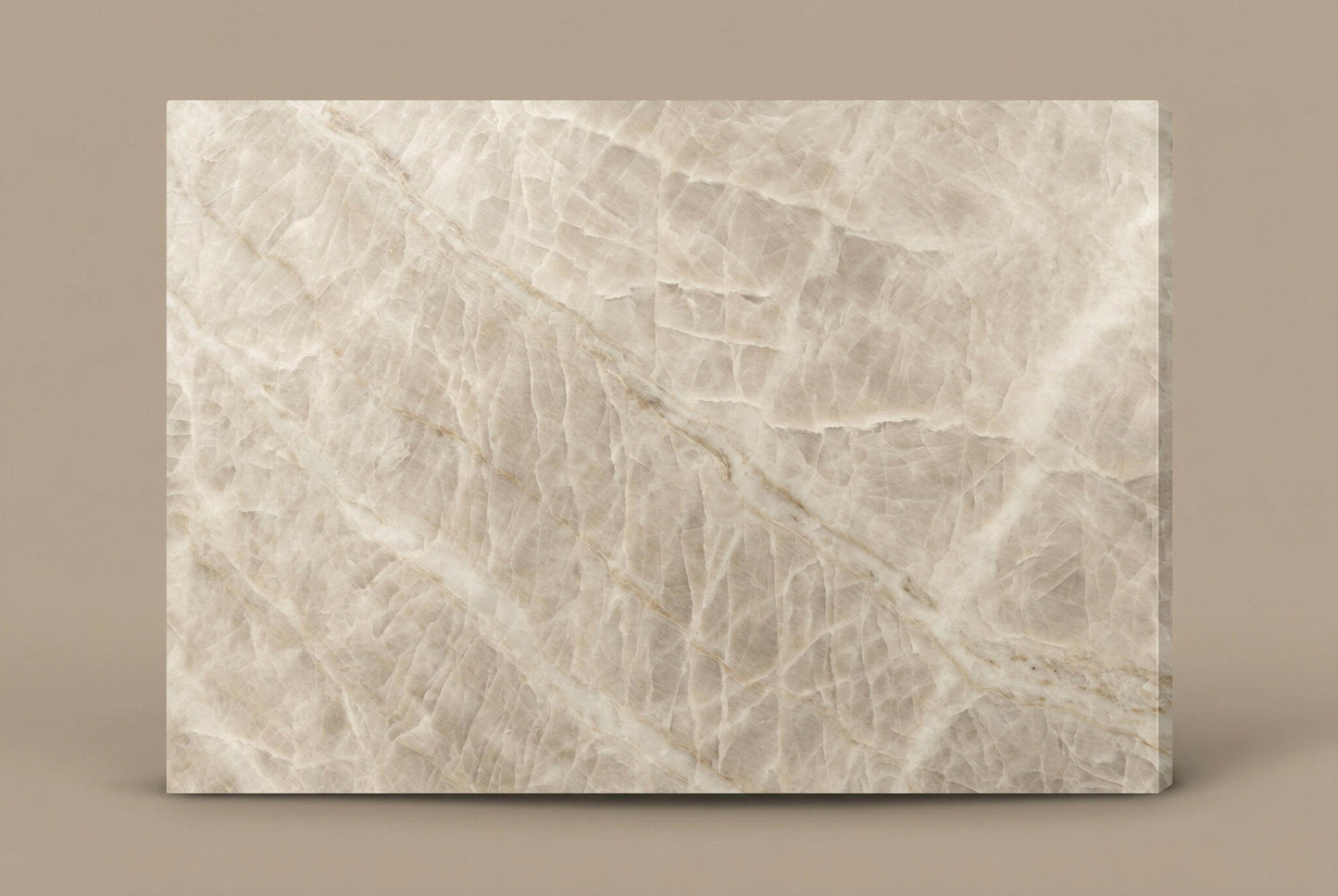 Taj Mahal Natural Stone Creamy White with Brown Taupe Veining Rectangular Natural Stone