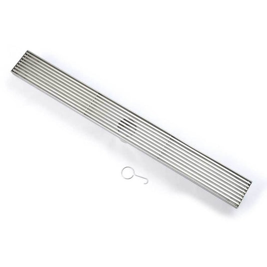 LGFD Shower Drain Chrome Chrome Linear Floor Mount Shower Grate, Floor Waste