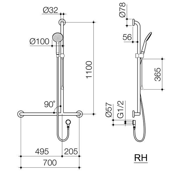 Chrome Support Shower