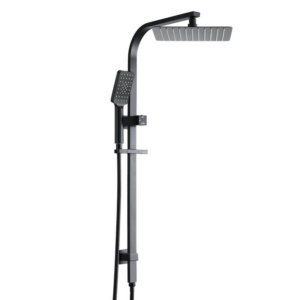 SHOWER-B2-SQ-10-BK Matte Black Black Square Wall Mount Shower Head Set