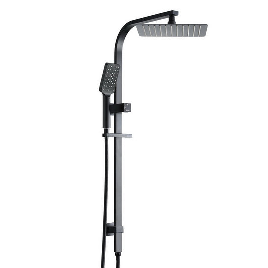 SHOWER-B2-SQ-10-BK Matte Black Black Square Wall Mount Shower Head Set