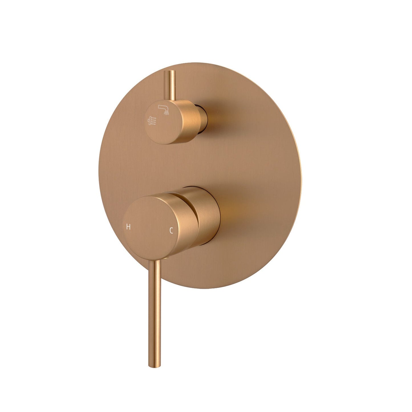BUCP0125-2.ST-NB LUCID PIN Series Brushed Copper Diverter Mixer Trim Kit (match CLPD Sold separately)