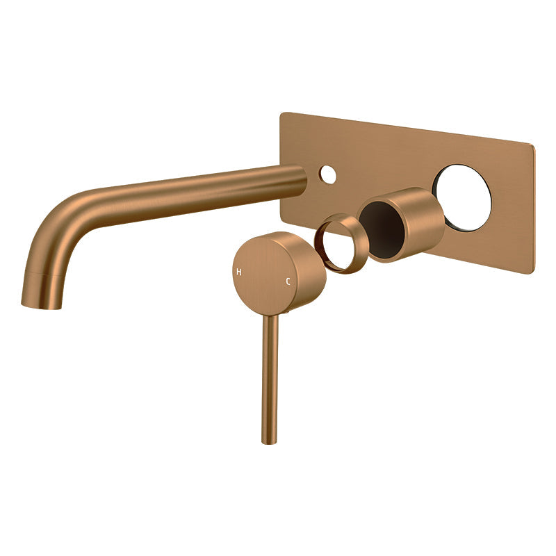 BUCP0144-2.BM-NB PIN Series Brushed Copper Wall Mixer with Spout Combination Trim Kit (match CLPS Sold Separately)