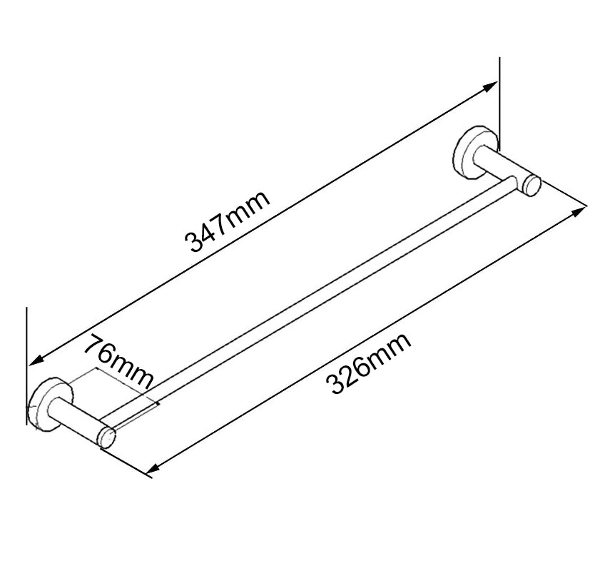 BUCP6610.TR PIN Series Brushed Copper Towel Rail Length 300mm