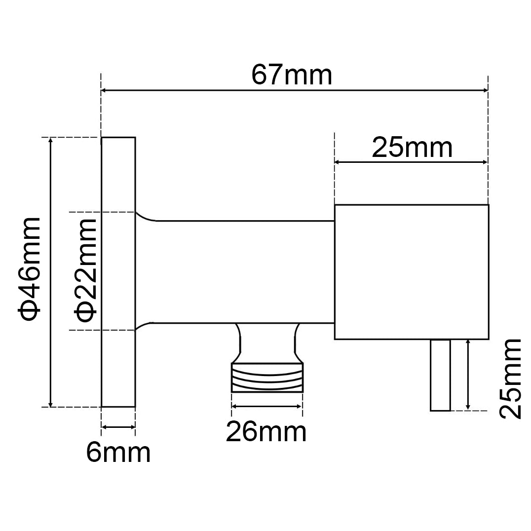 BUCP0016.WMT Brushed Copper Round Washing Machine Stop Valve