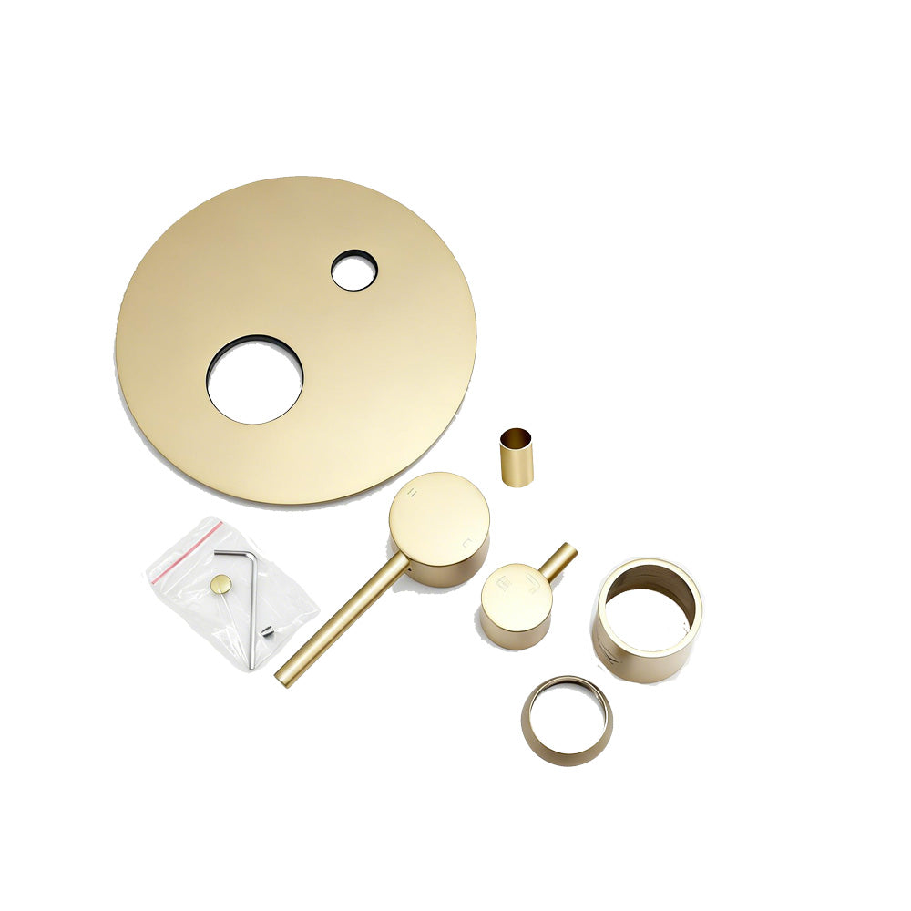 LBG0125-2.ST-NB PIN Series Light Brushed Gold Wall Mount Diverter Mixer Trim Kit (Match CLPD Sold Separately)