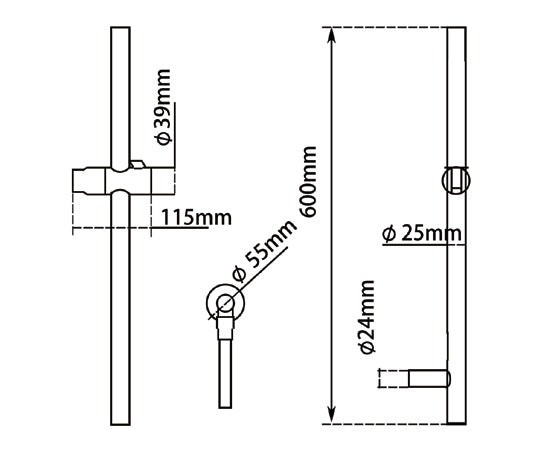 LBG2147-1.SH Light Brushed Gold Round (handheld shower) Shower Rail column