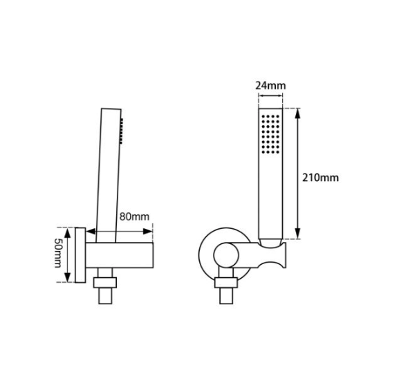 LBG2131.SH Light Brushed Gold Bracket with Round Handheld Shower