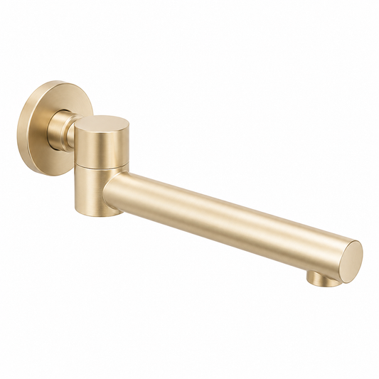 LBG0004.BS Lucid Pin Light Brushed Gold Swivel Round Bathtub/Basin Spout