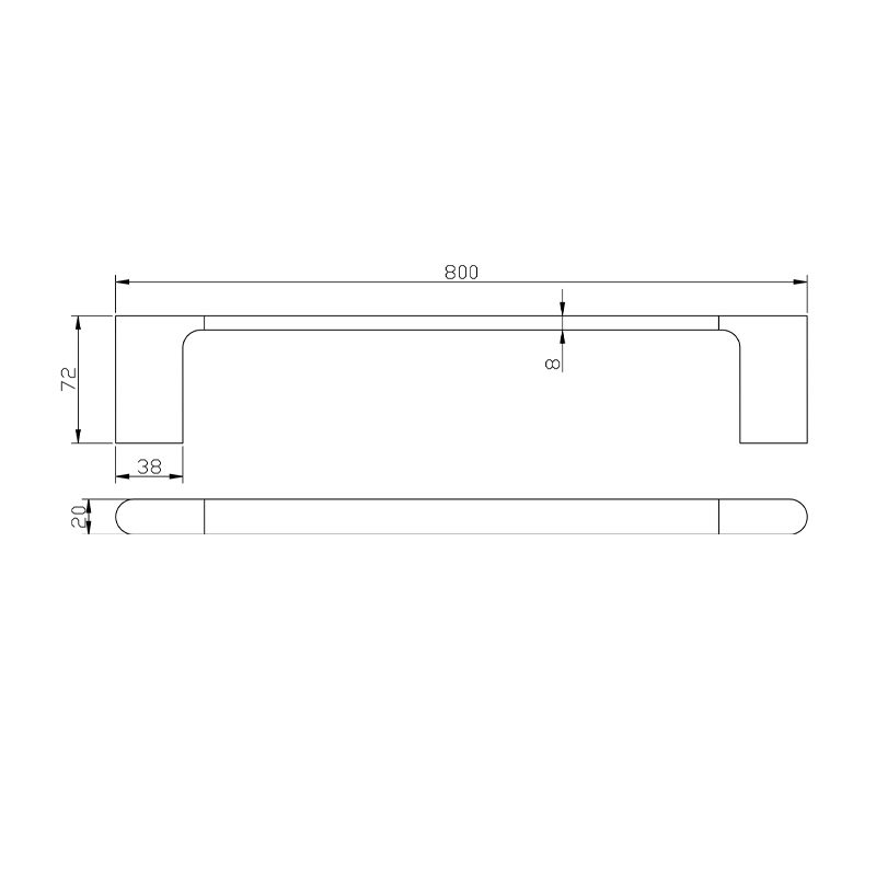 LBG8001.8.TR VOG Light Gold Brushed Towel Rail