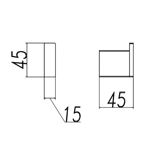 BU7007.TR IVANO Brushed Nickel  Square Robe Hook
