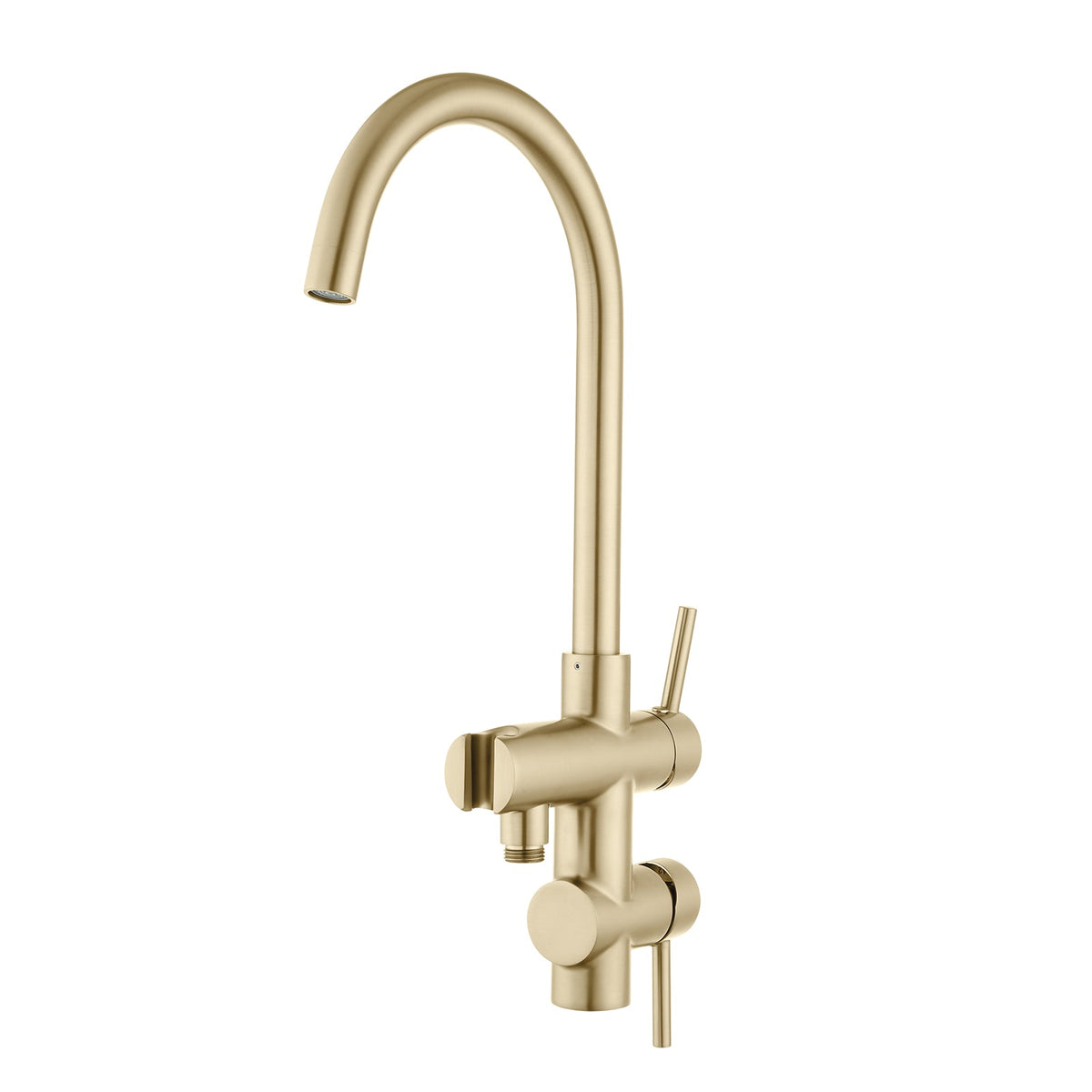 LBG0116.BS Brushed Light Gold Freestanding Bathtub Spout mixer and Handheld Shower