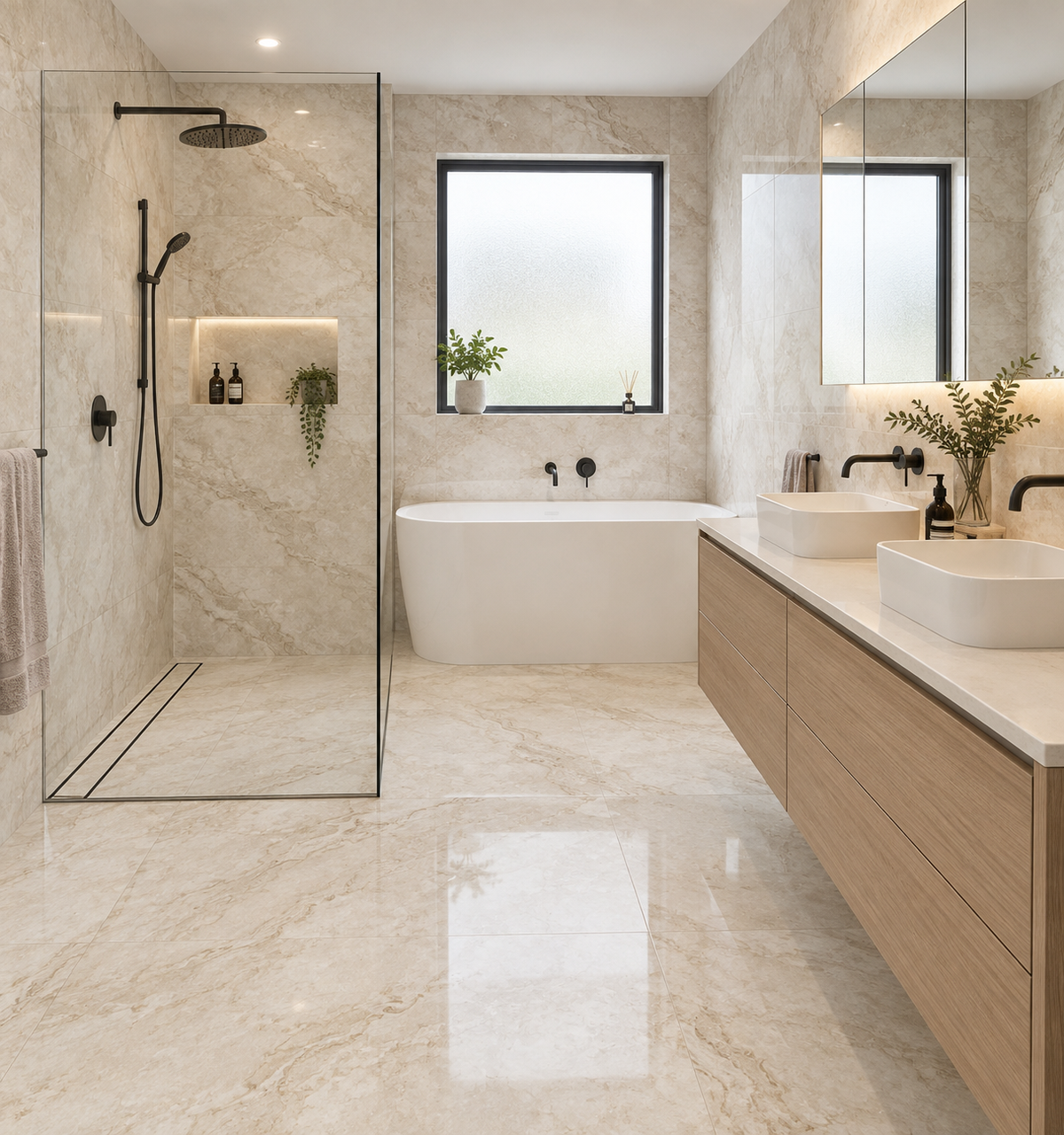 RT66-08 Travertine Beige Porcelain 600*600 Matt finish tile