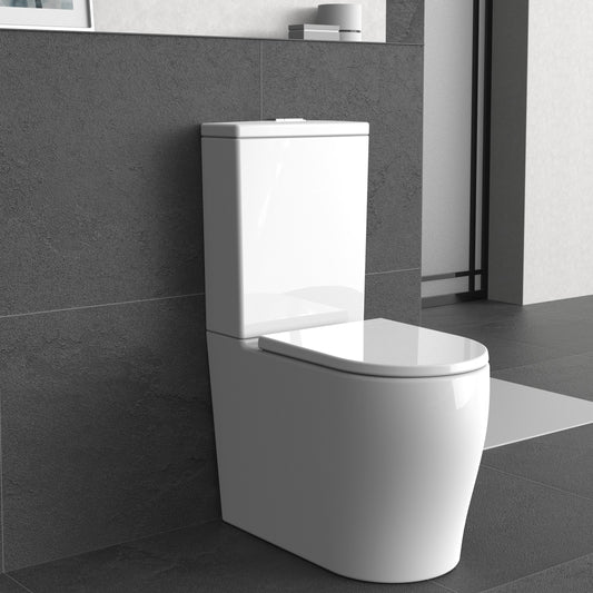 KDK028 Zeus White Free Standing Rimless Tornado Toilet Suite