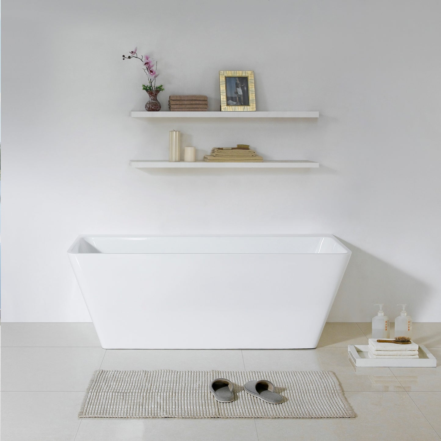 ABT1575 Avis Gloss White Back to Wall Bathtub