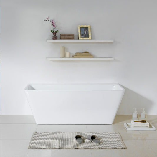 ABT1575 Avis Gloss White Back to Wall Bathtub