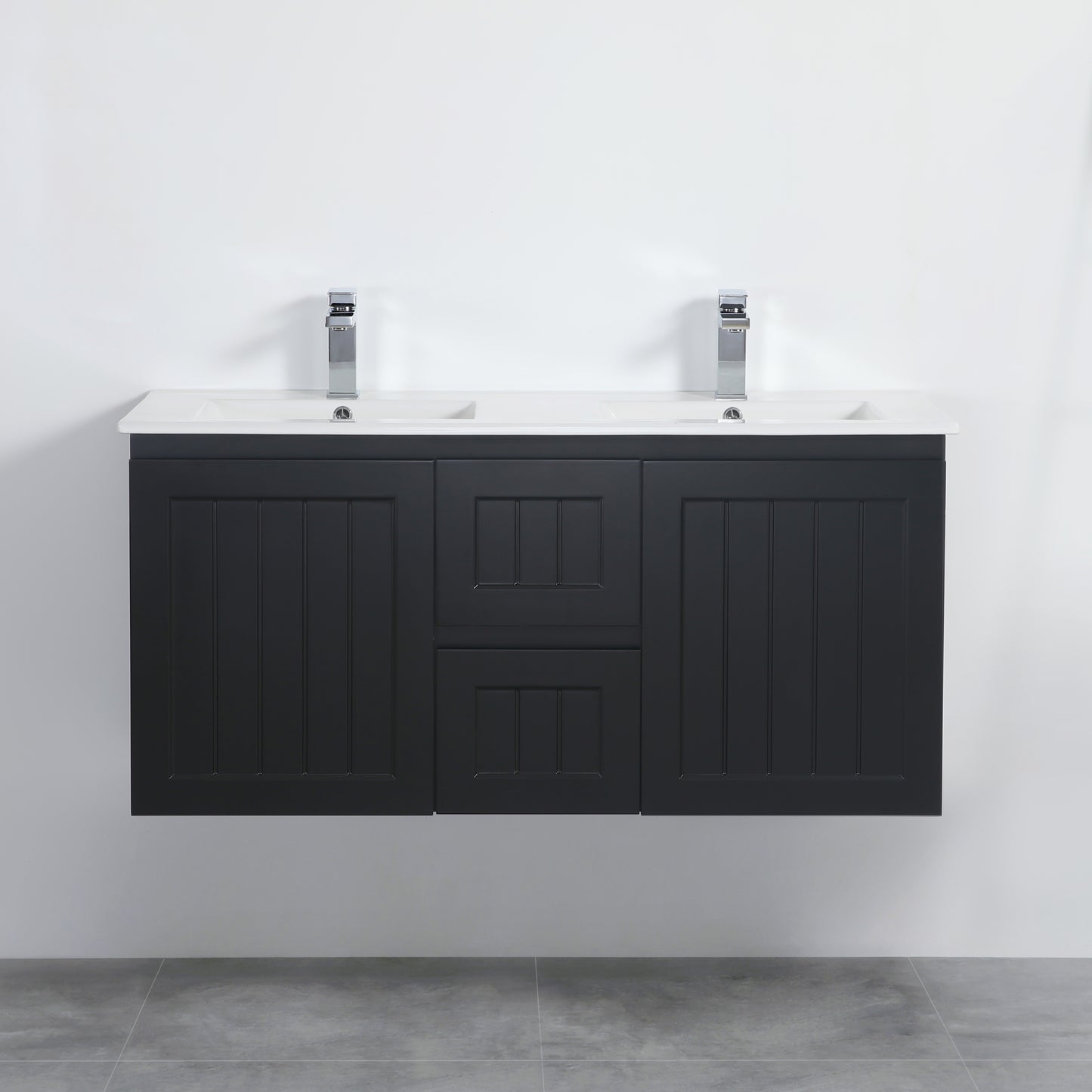 AC124DW-MW Acacia Matte White Rectangular Wall Mounted Vanity