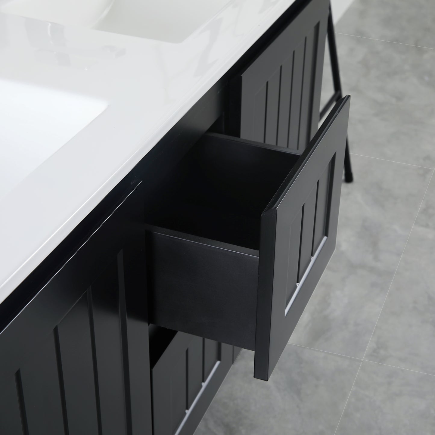 AC124DW-MW Acacia Matte White Rectangular Wall hung Vanity